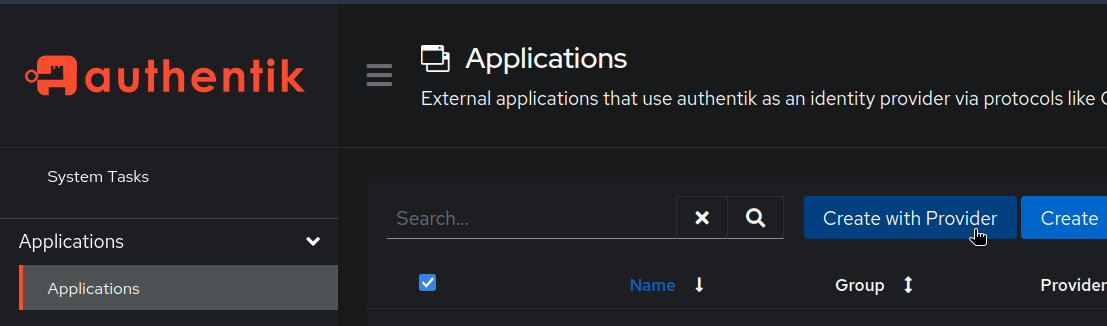 Create new Application