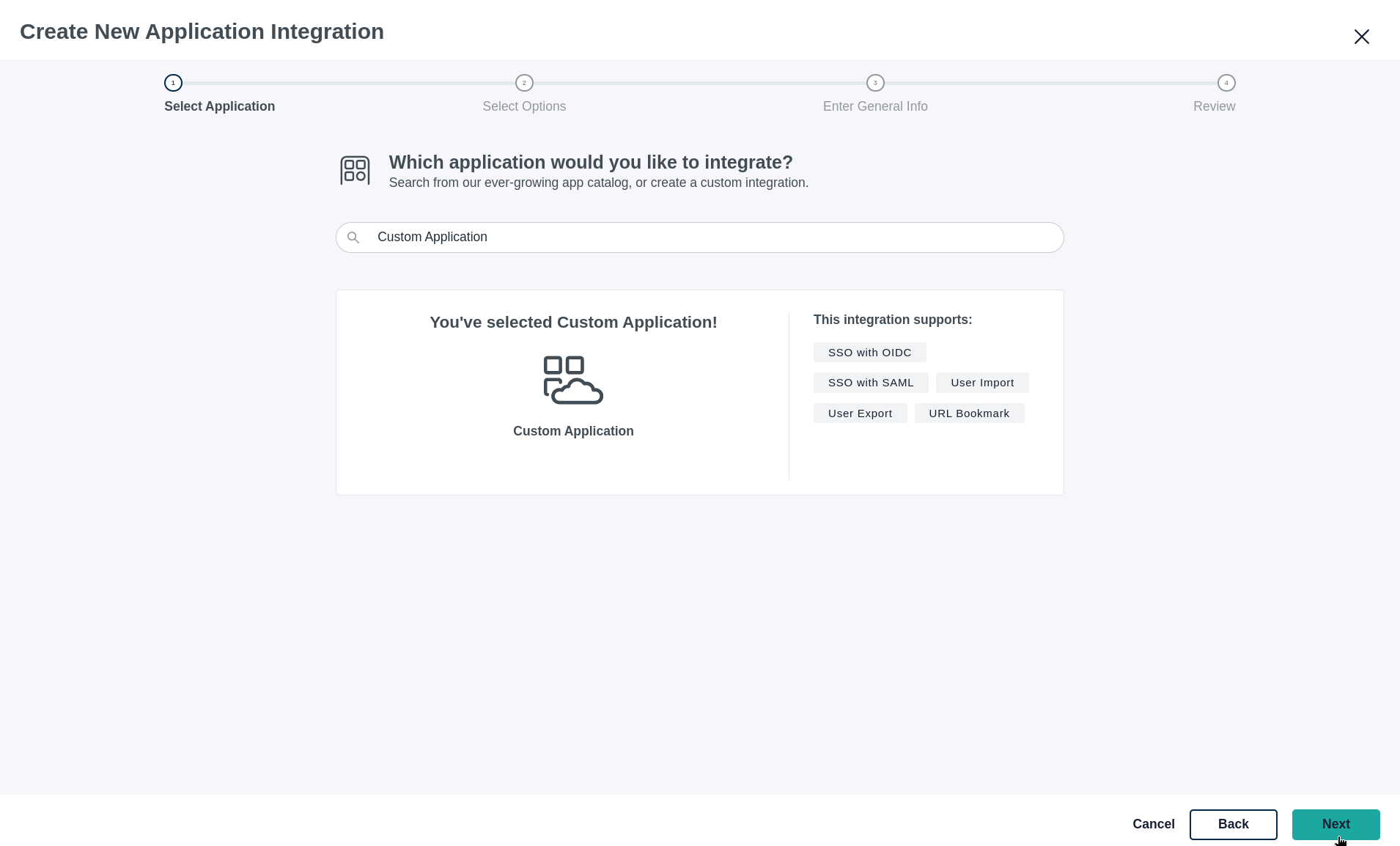 Proceed with Custom Application