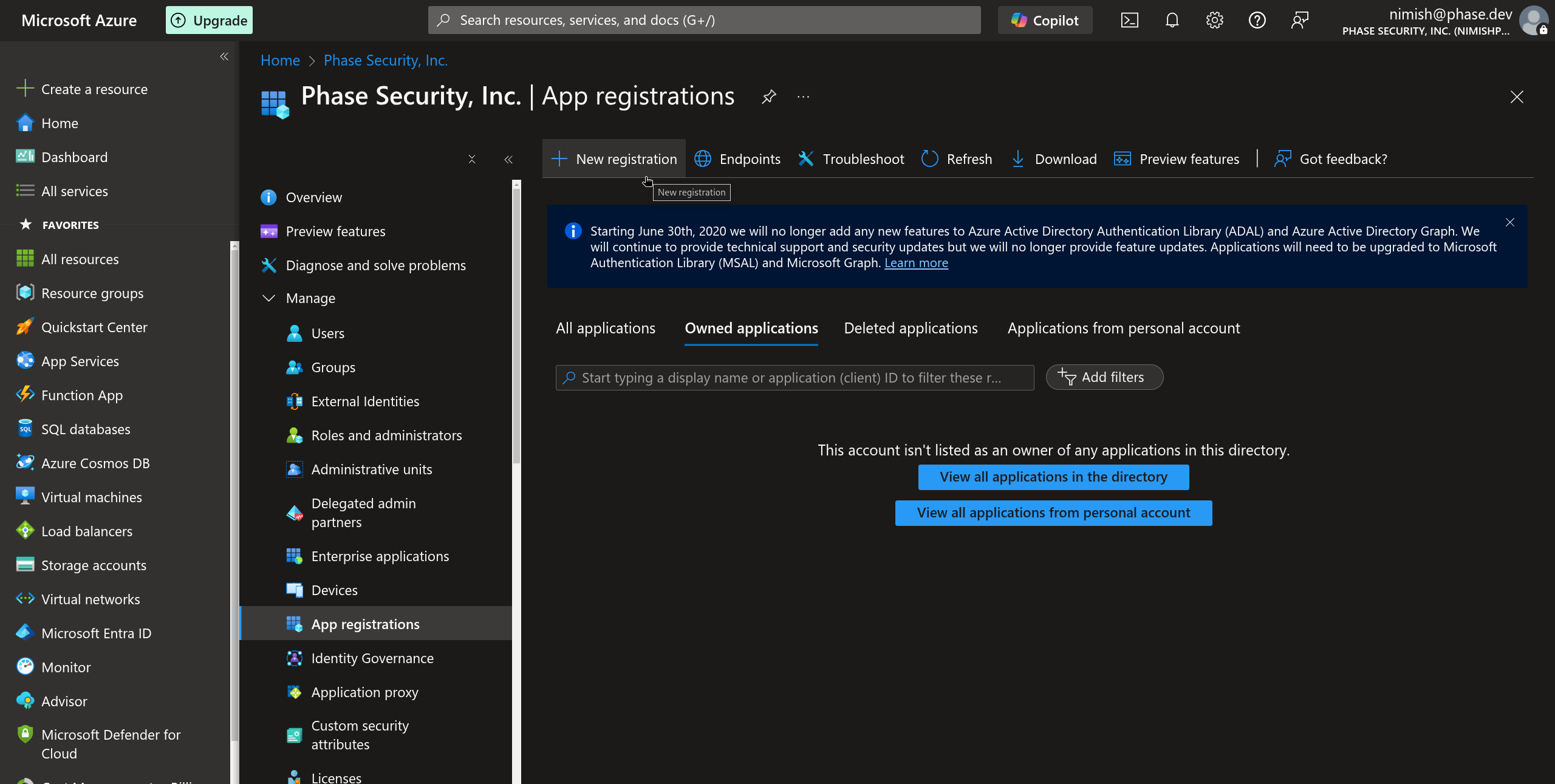 Click New registration