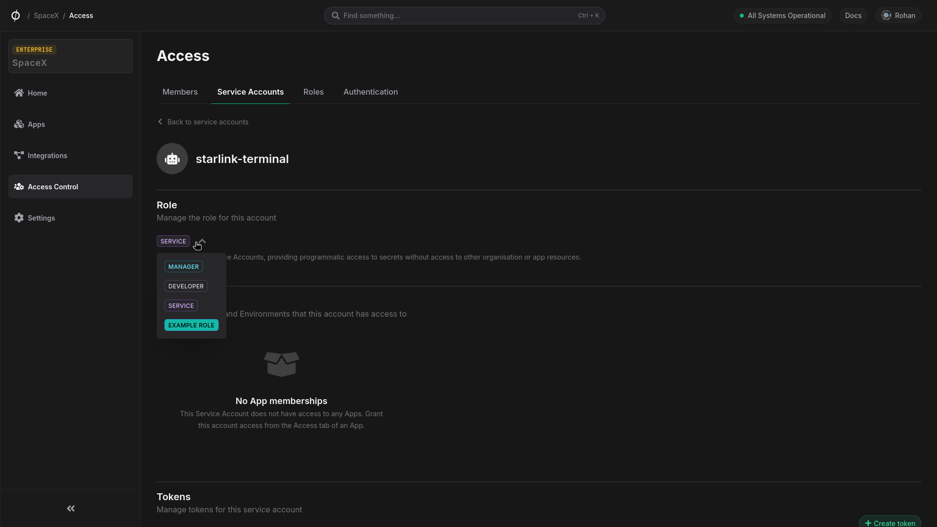 Update service account role