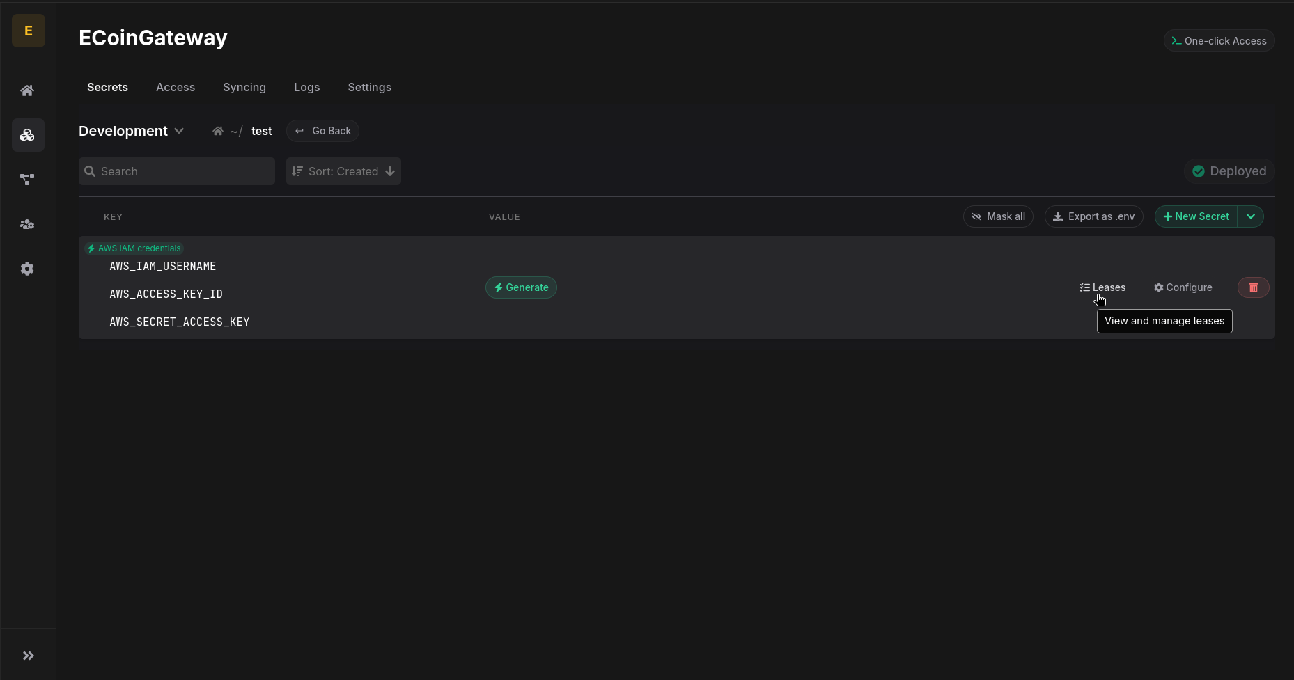 view leases button