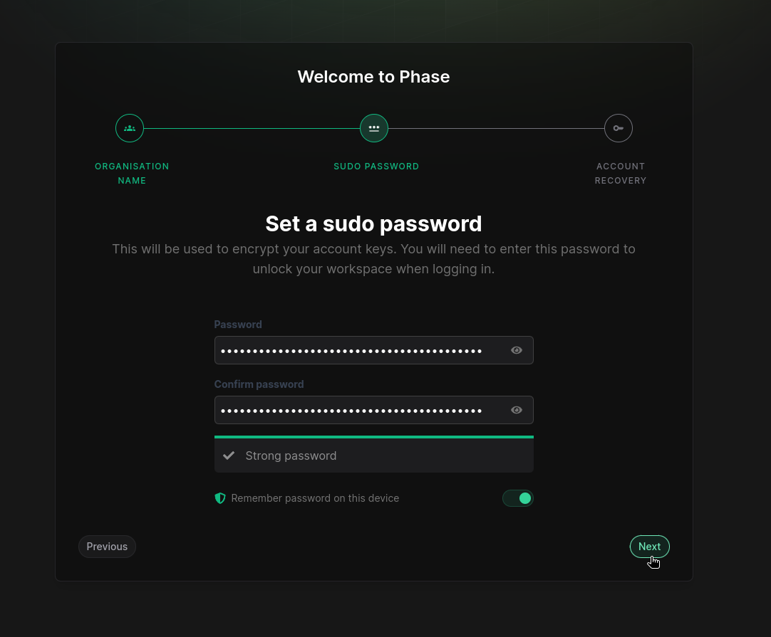 sudo password