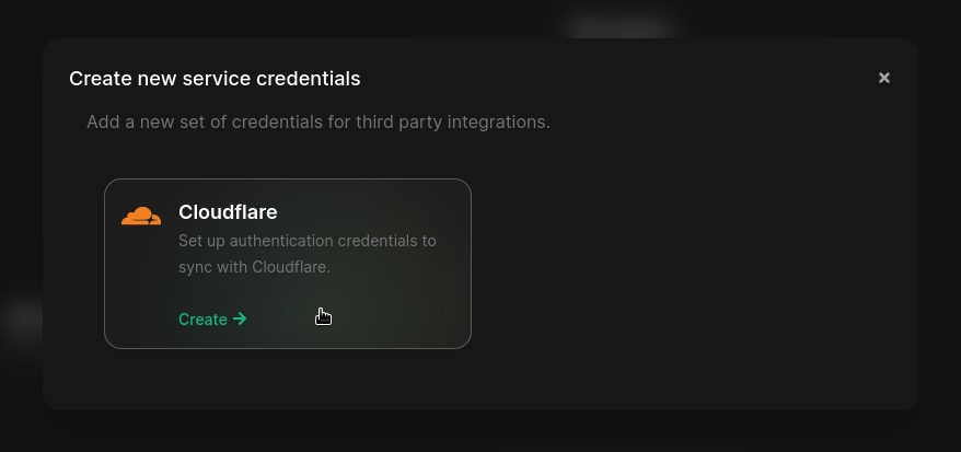 Create Cloudflare credentials