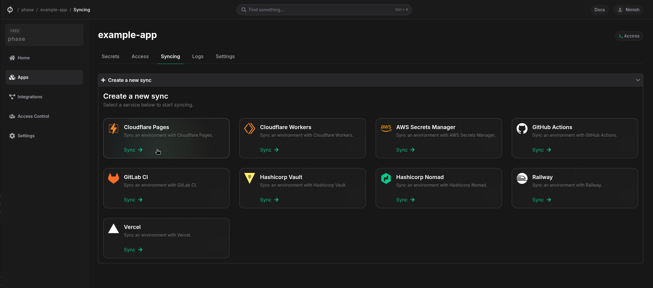 Create cloudflare pages sync