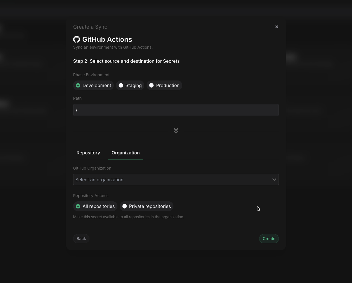 Configure an organization sync