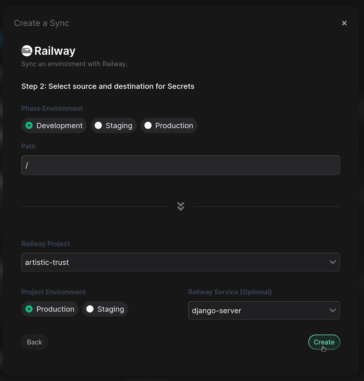 configure railway sync